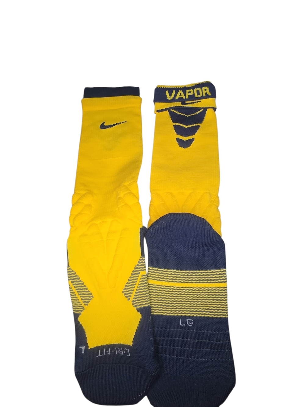 Nike Elite Vapor Cushioned Crew Socks Brand New Without Tags.Yellow/Navy Size XL